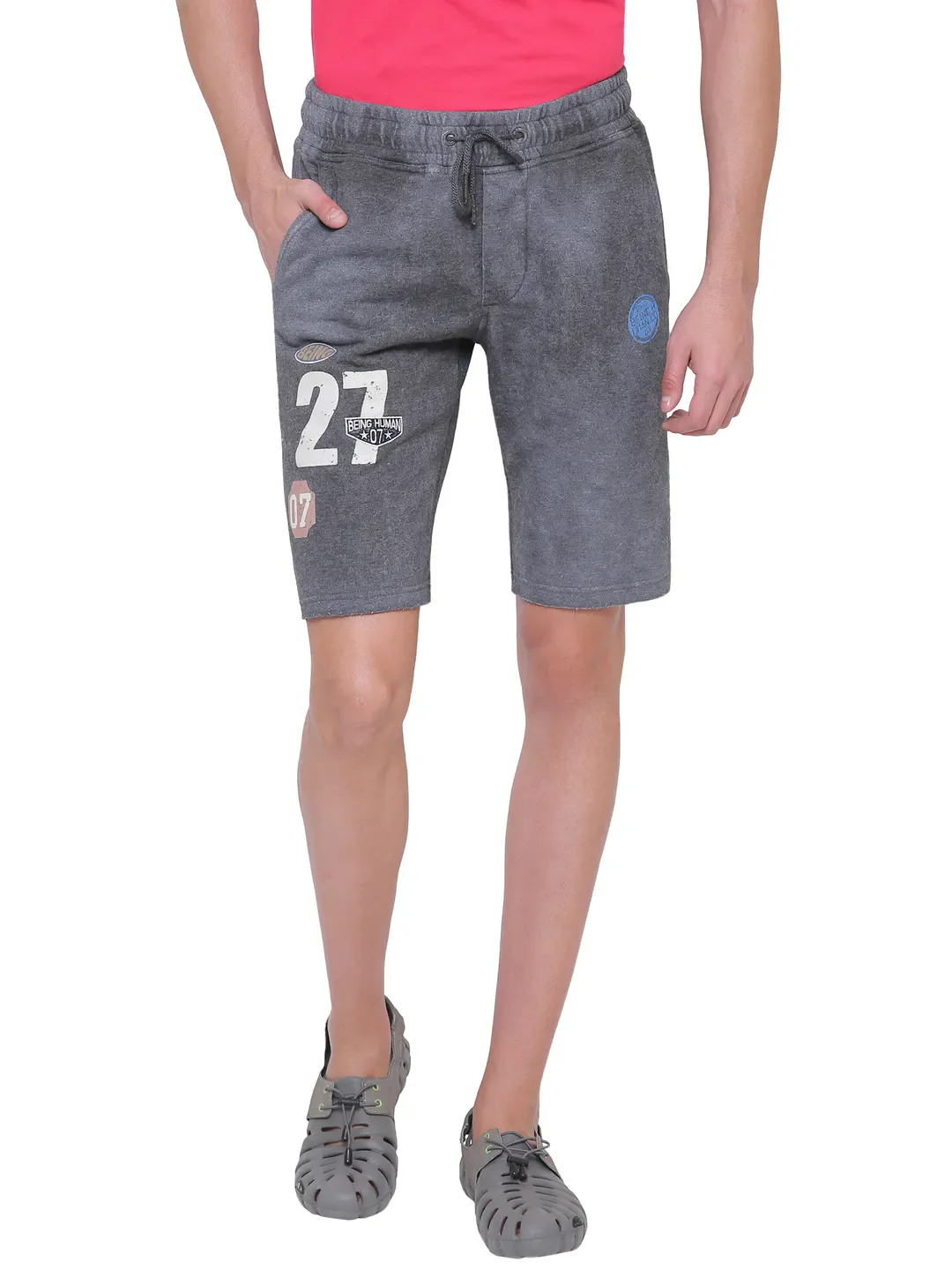 Black Regular Fit Men's Shorts by Being Human Clothing