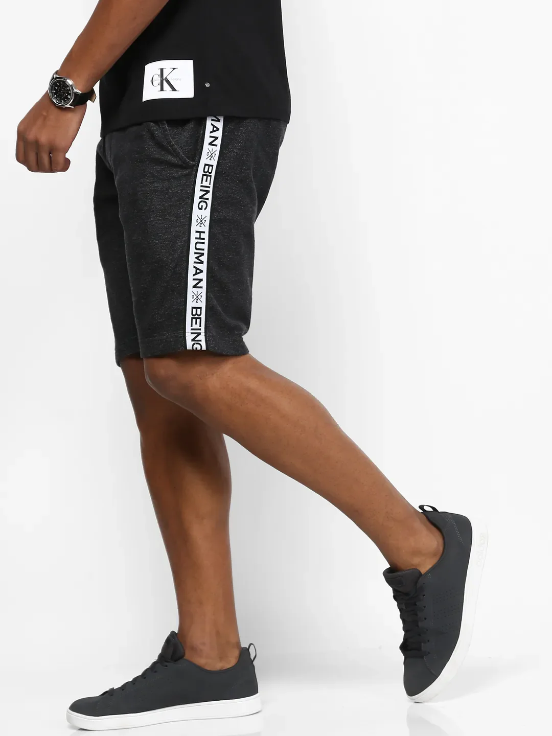 Black Regular Fit Men's Shorts by Being Human Clothing - Image 4