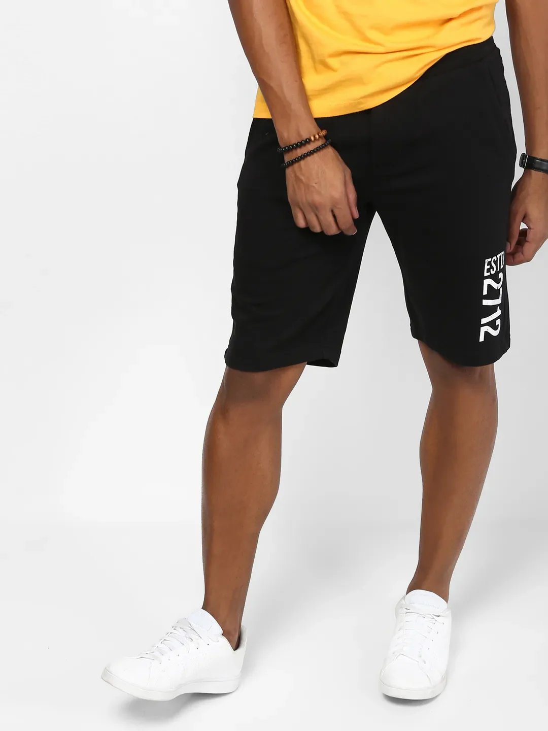 Black Regular Fit Men's Shorts by Being Human Clothing