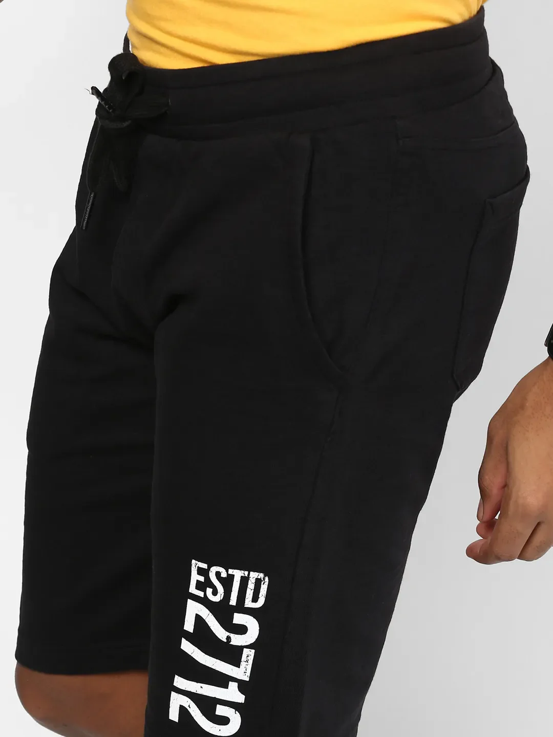 Black Regular Fit Men's Shorts by Being Human Clothing - Image 6
