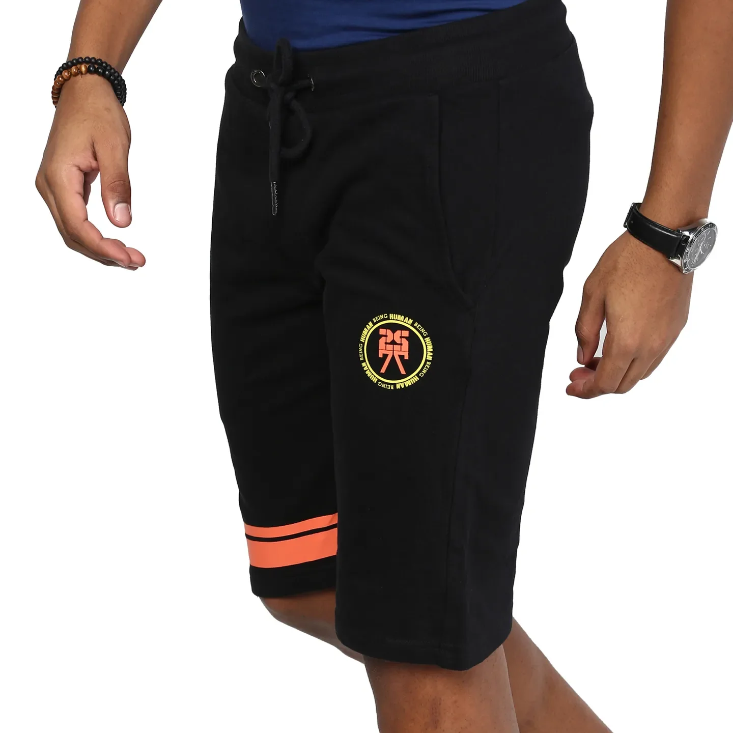 Black Regular Fit Men's Shorts by Being Human Clothing - Image 4