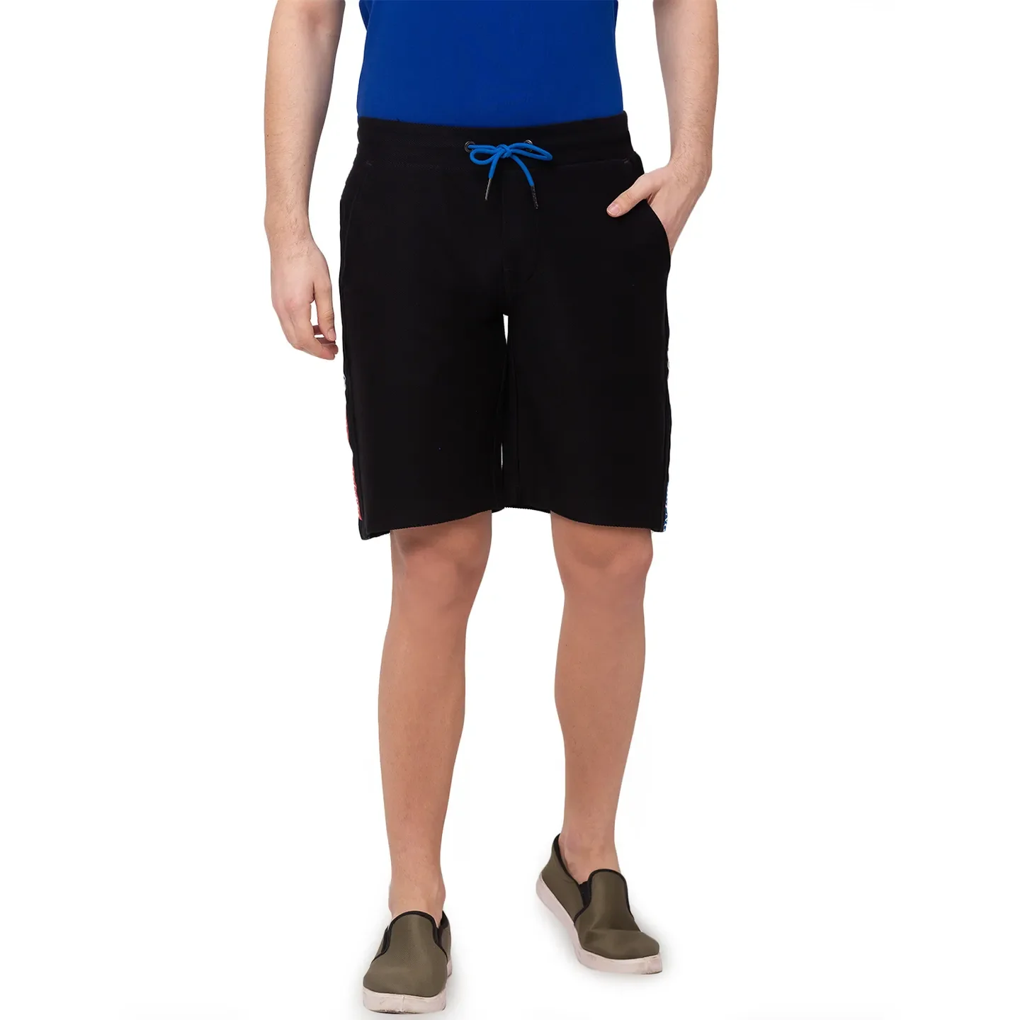 Black Regular Fit Shorts For Men By Being Human Clothing