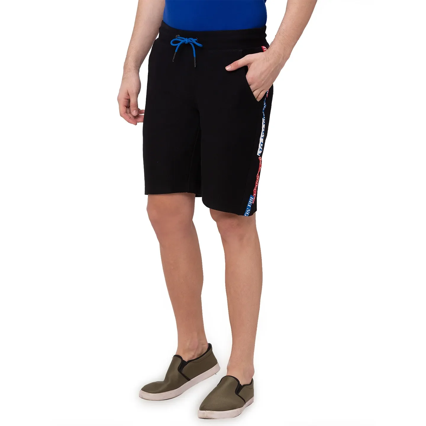 Black Regular Fit Shorts For Men By Being Human Clothing - Image 3
