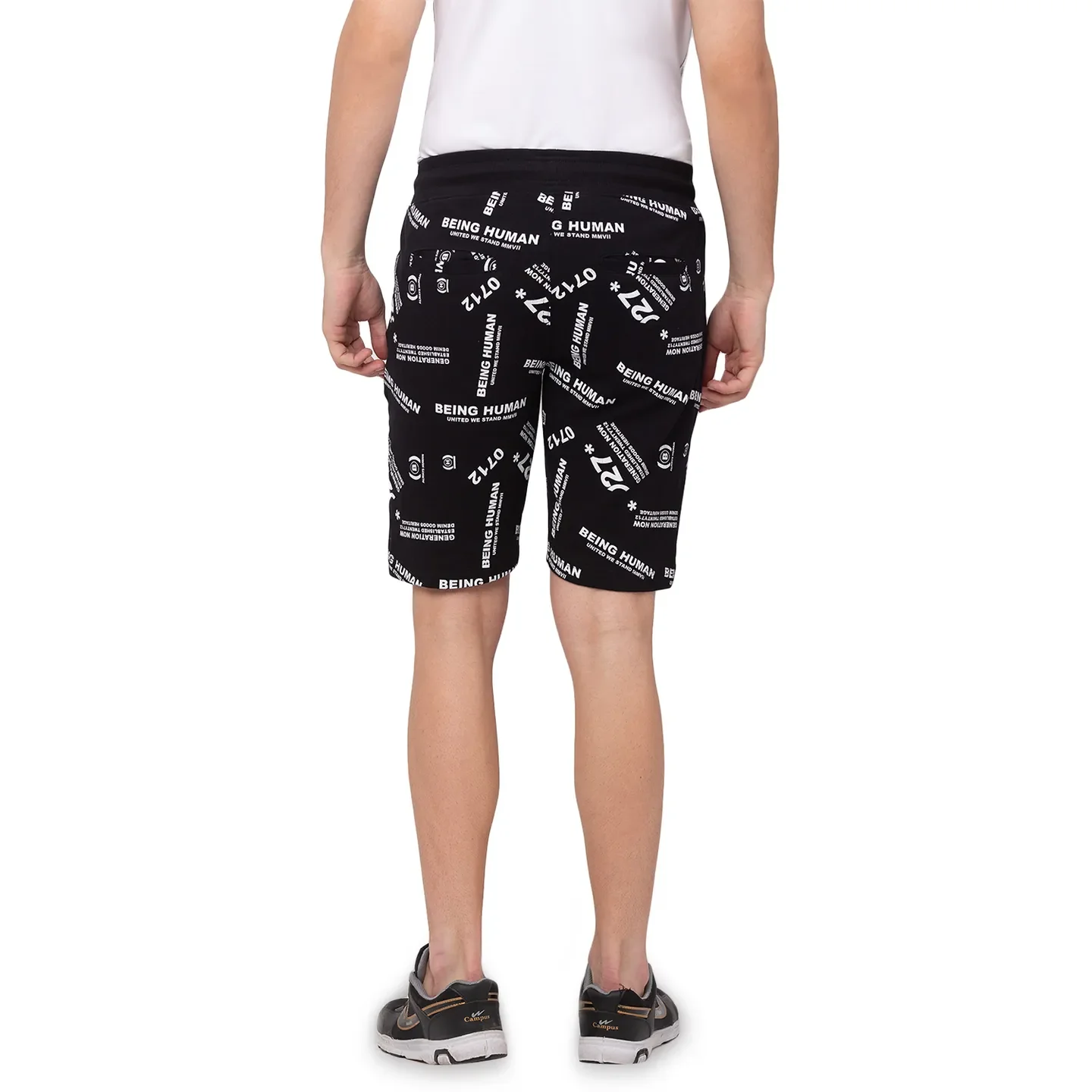 Black Regular Fit Men's Shorts by Being Human Clothing - Image 3