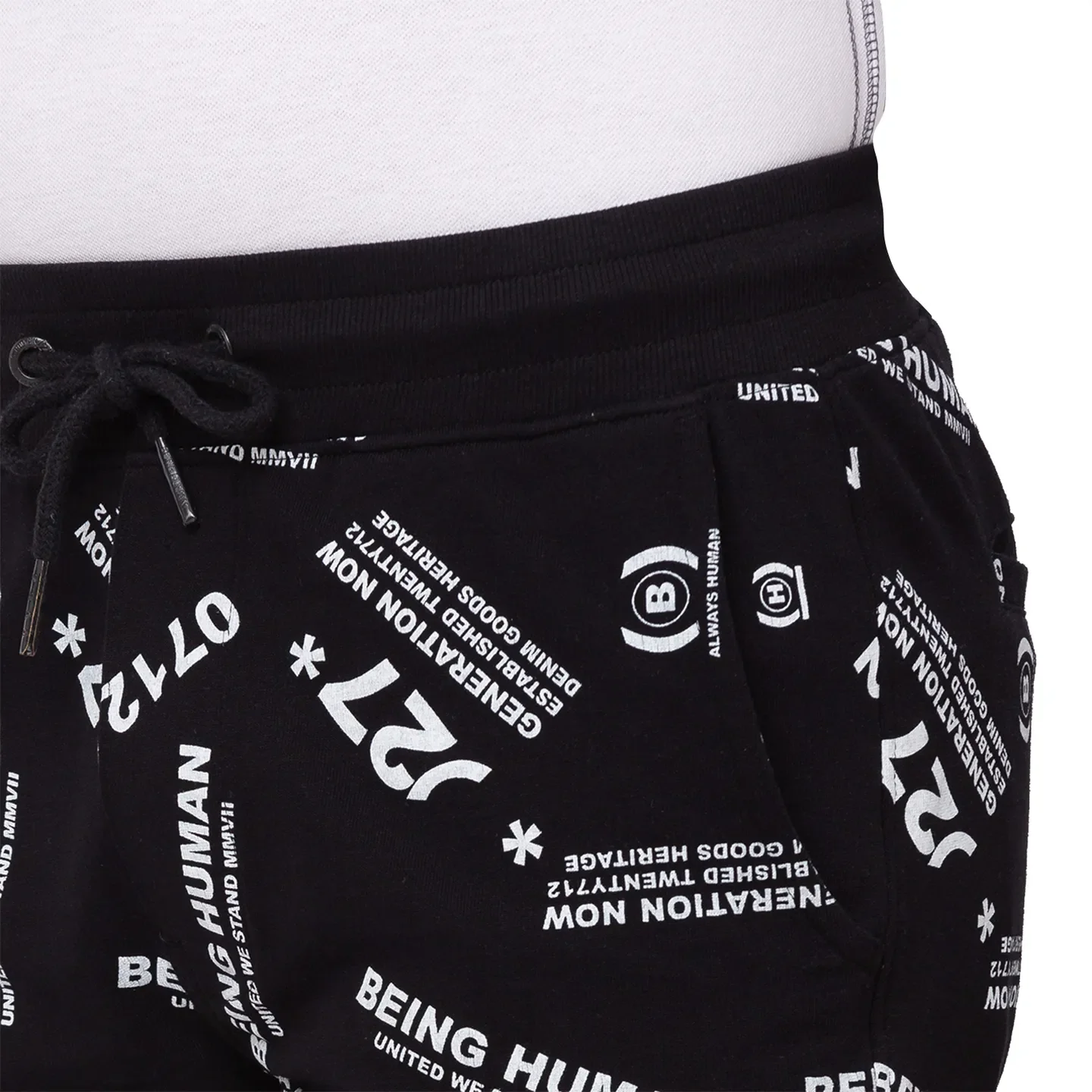 Black Regular Fit Men's Shorts by Being Human Clothing - Image 4