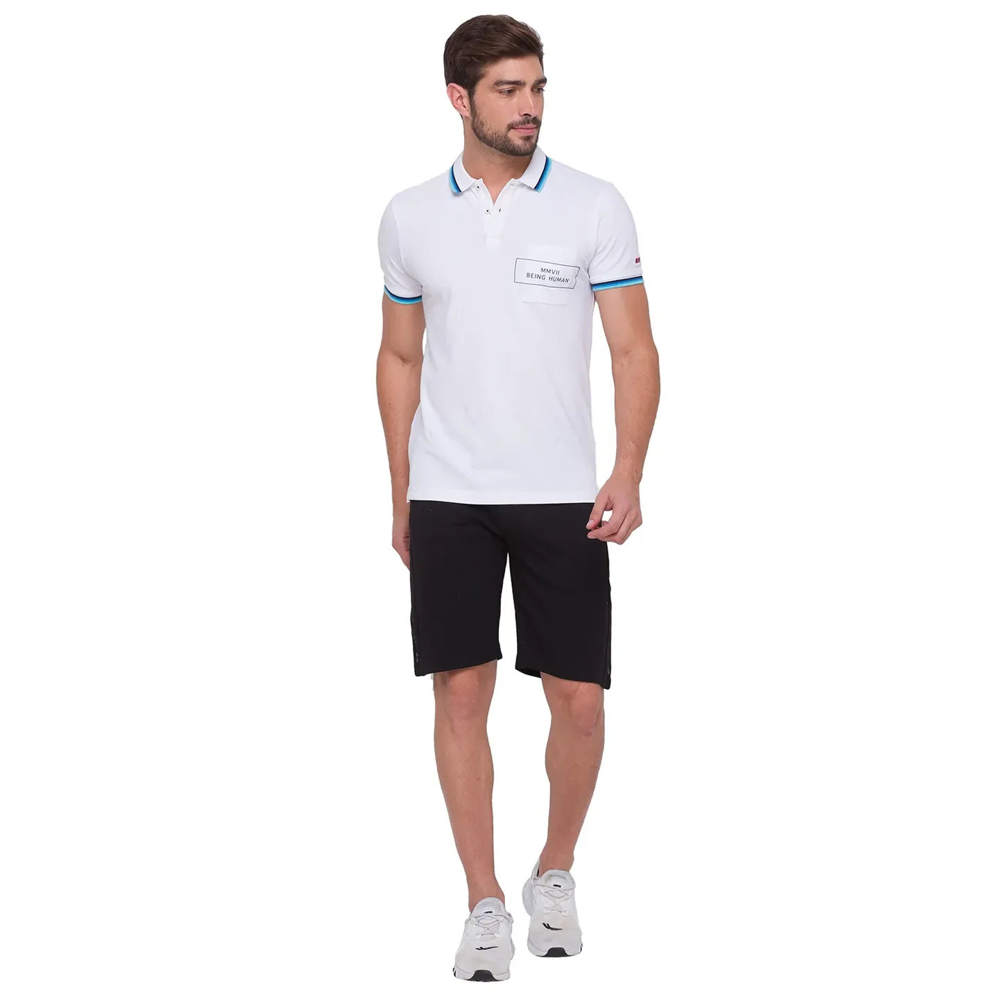 Black Regular Fit Shorts For Men By Being Human Clothing - Image 2