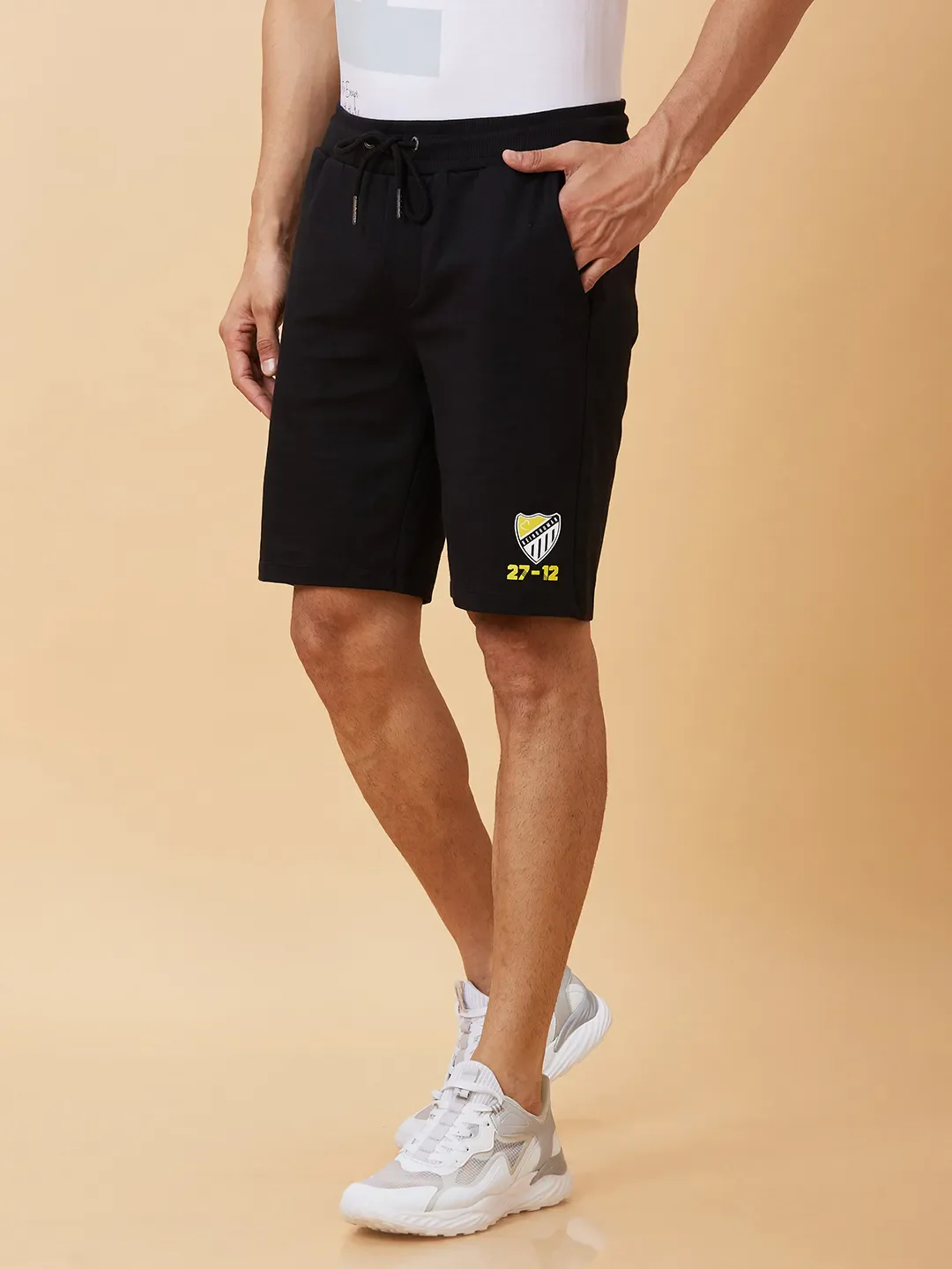 Black Regular Fit Men's Shorts by Being Human Clothing - Image 3