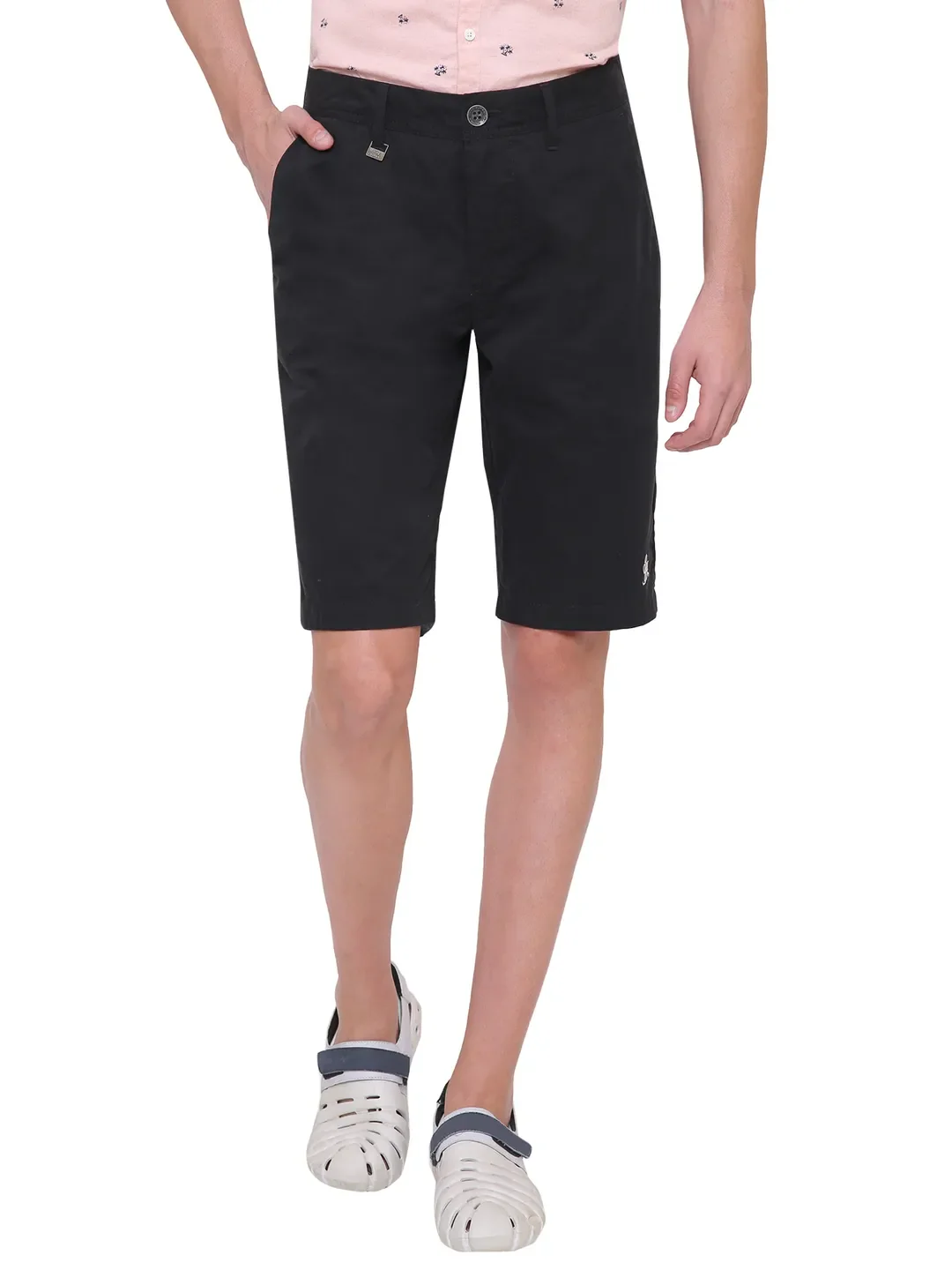 Black Regular Fit Men's Shorts by Being Human Clothing - Image 2
