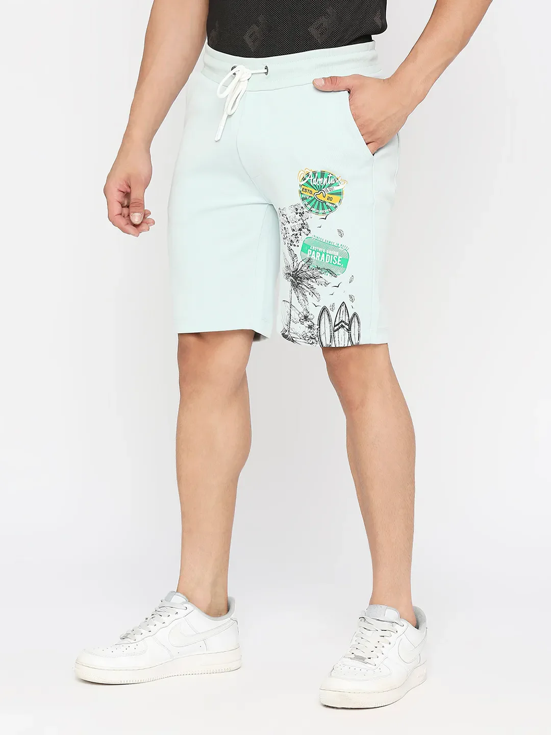 Blue Regular Fit Shorts For Men By Being Human Clothing - Image 2