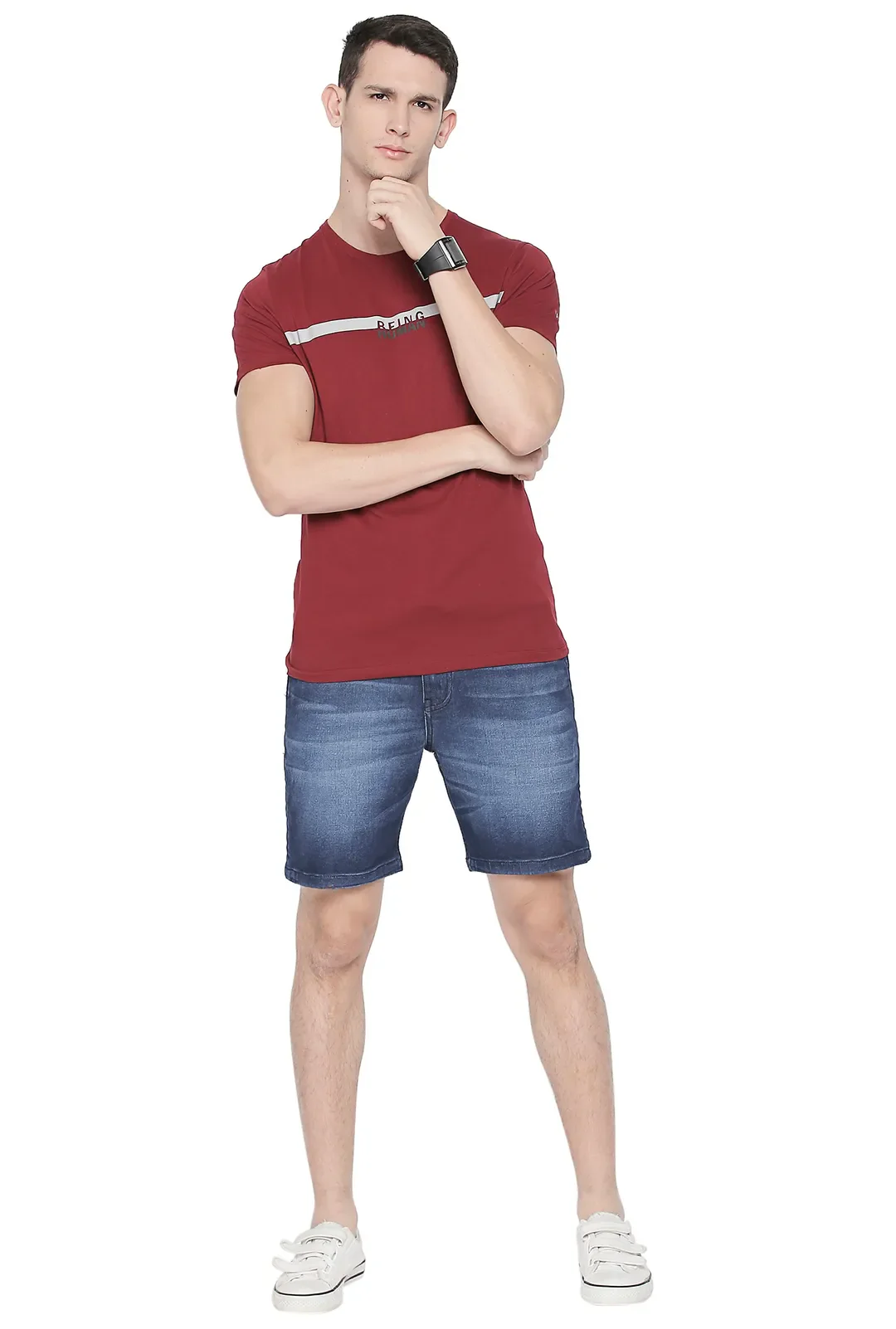 Blue Regular Fit Men's Shorts by Being Human Clothing - Image 4