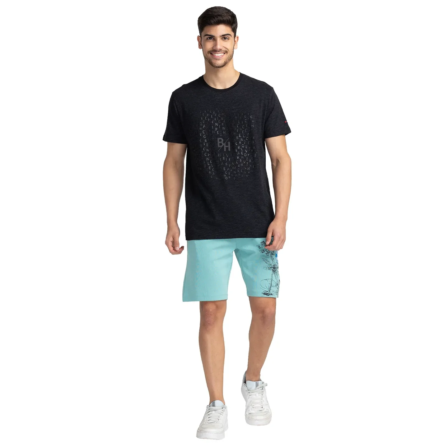Teal Regular Fit Shorts For Men By Being Human Clothing - Image 5