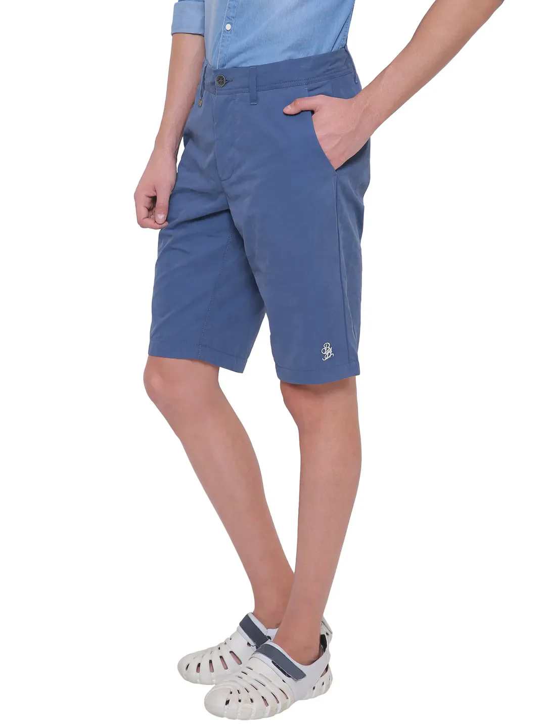 Blue Regular Fit Men's Shorts by Being Human Clothing - Image 4