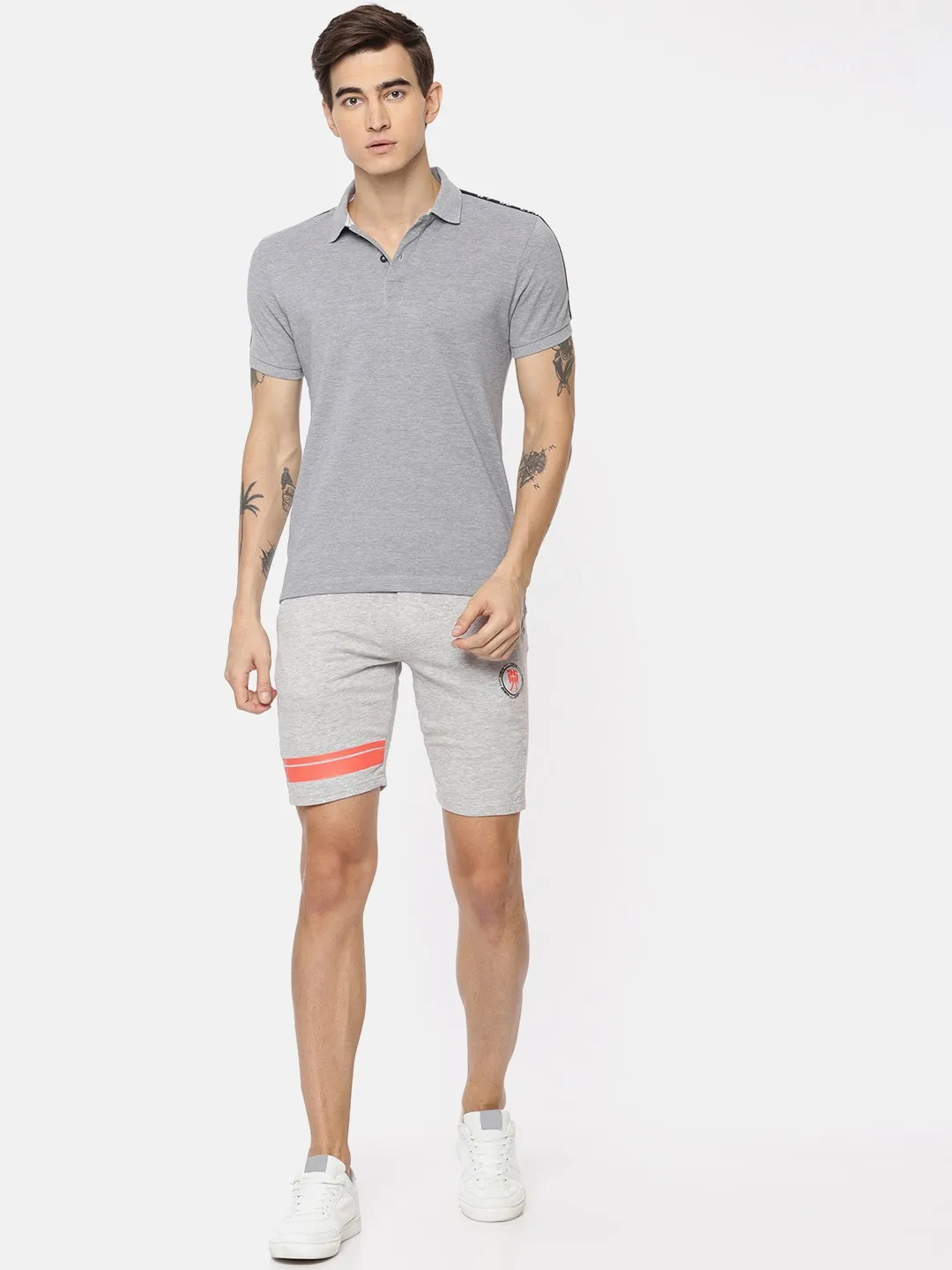Grey Regular Fit Men's Shorts by Being Human Clothing - Image 5
