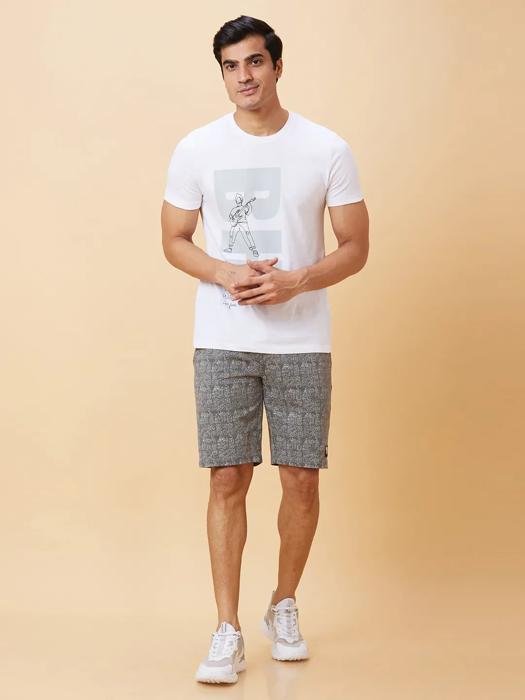 Grey Regular Fit Men's Shorts by Being Human Clothing