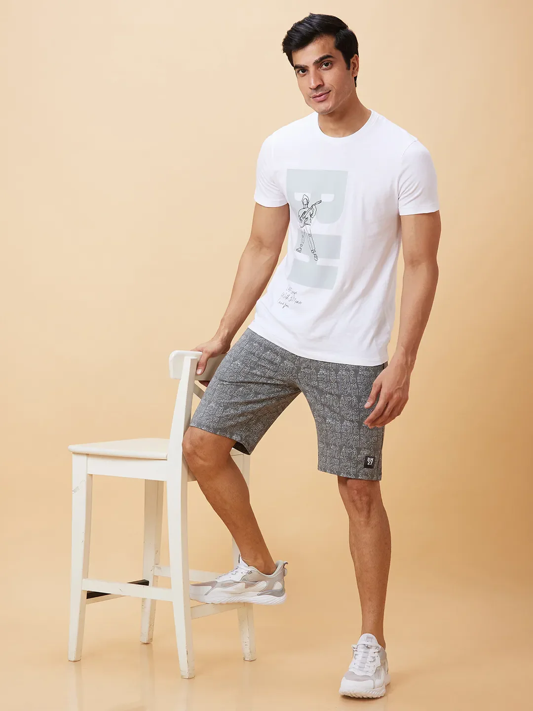 Grey Regular Fit Men's Shorts by Being Human Clothing - Image 5