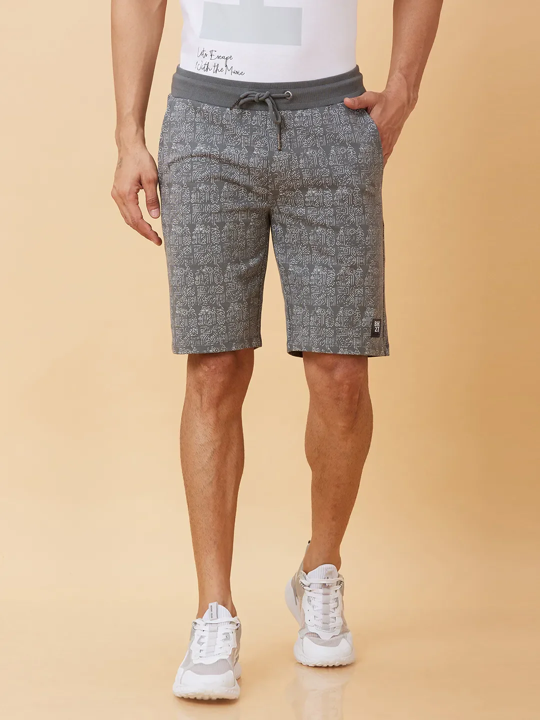 Grey Regular Fit Men's Shorts by Being Human Clothing - Image 6