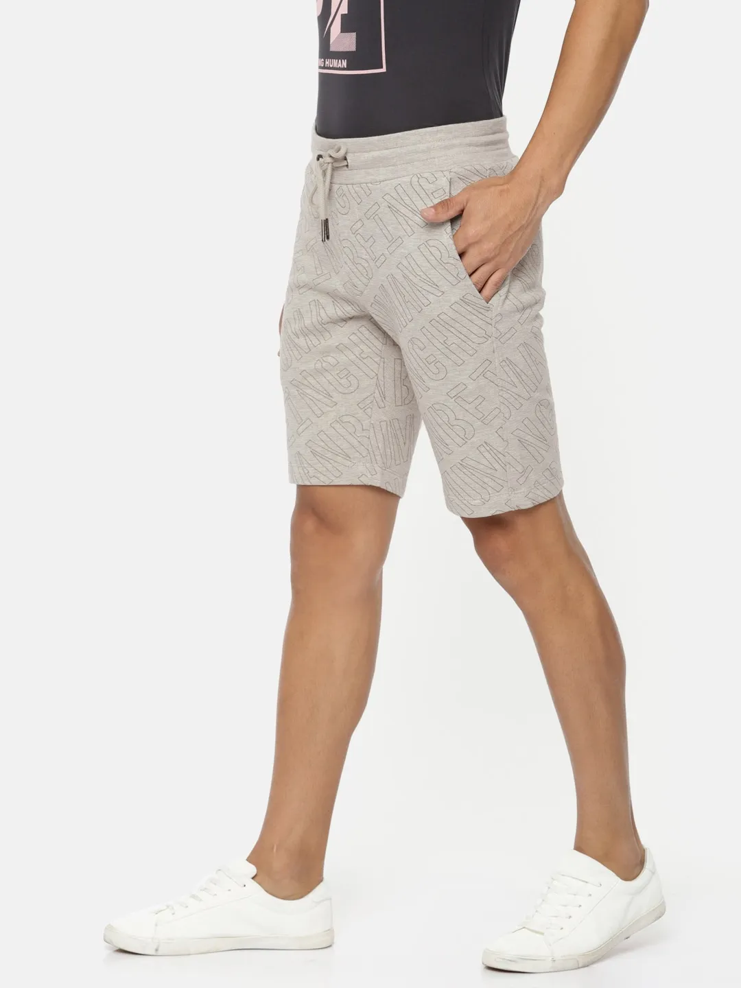 Grey Regular Fit Men's Shorts by Being Human Clothing - Image 2