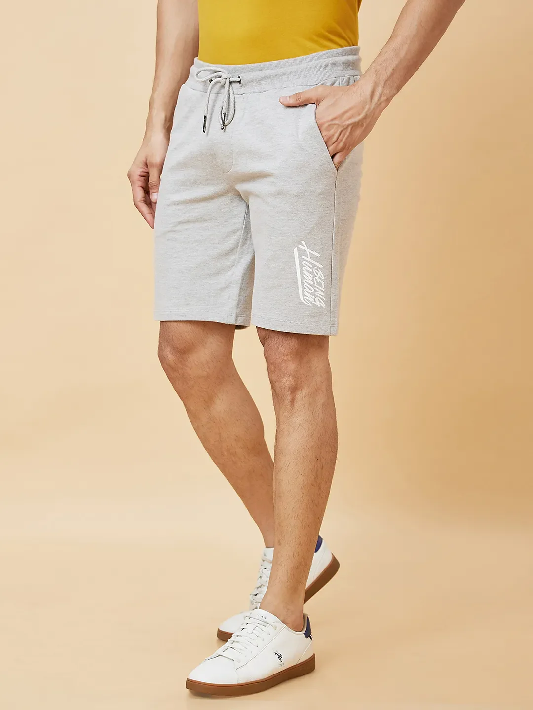 Grey Regular Fit Men's Shorts by Being Human Clothing - Image 3