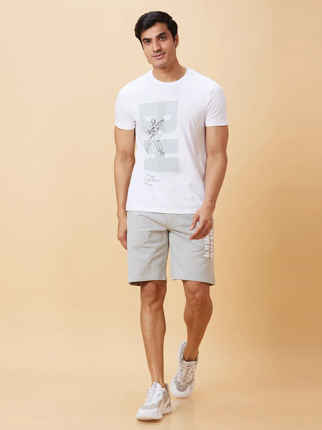 Grey Regular Fit Men's Shorts by Being Human Clothing