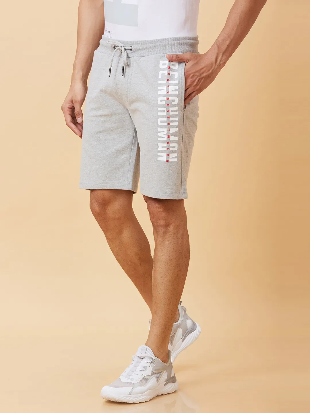 Grey Regular Fit Men's Shorts by Being Human Clothing - Image 3