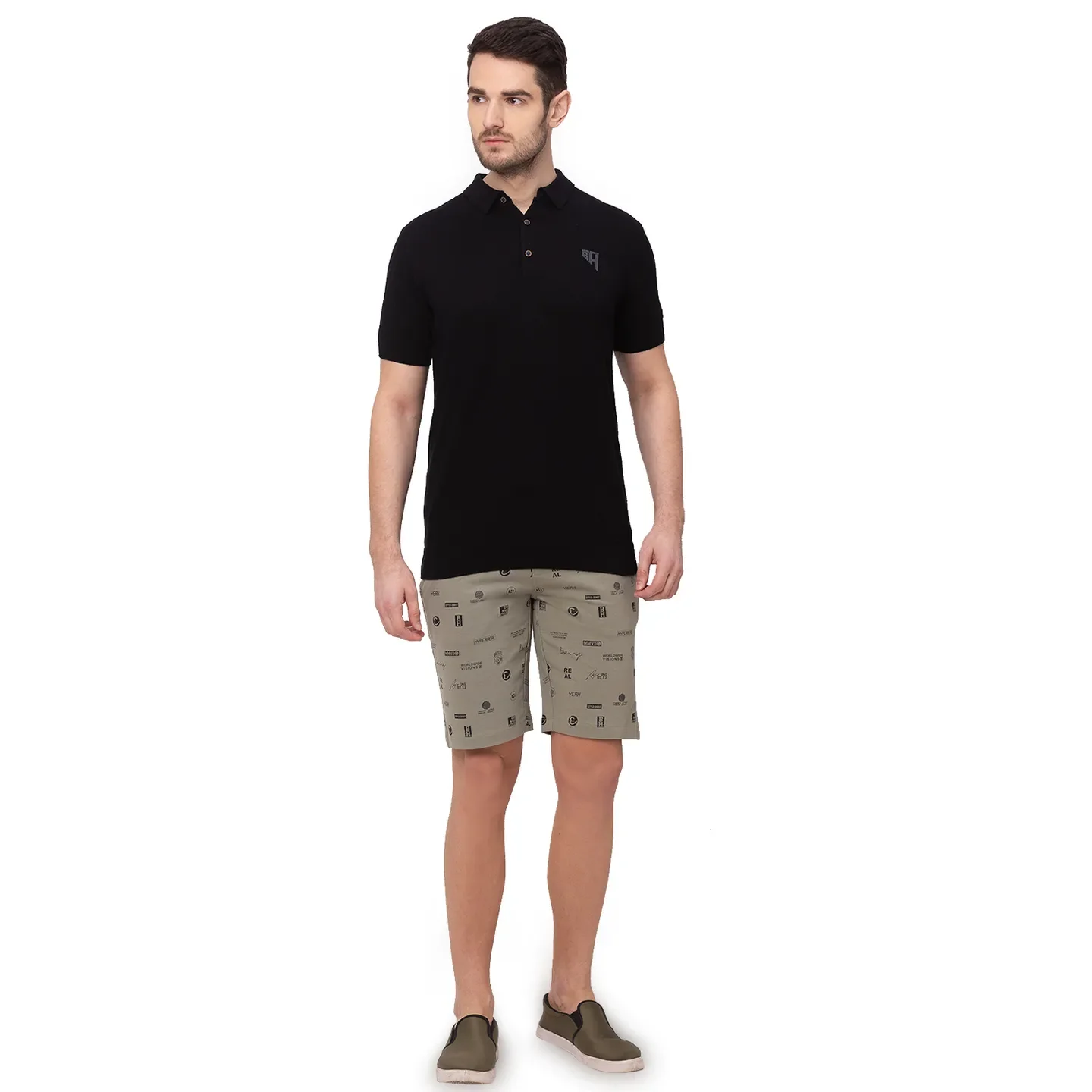 Green Regular Fit Men's Shorts by Being Human Clothing - Image 4
