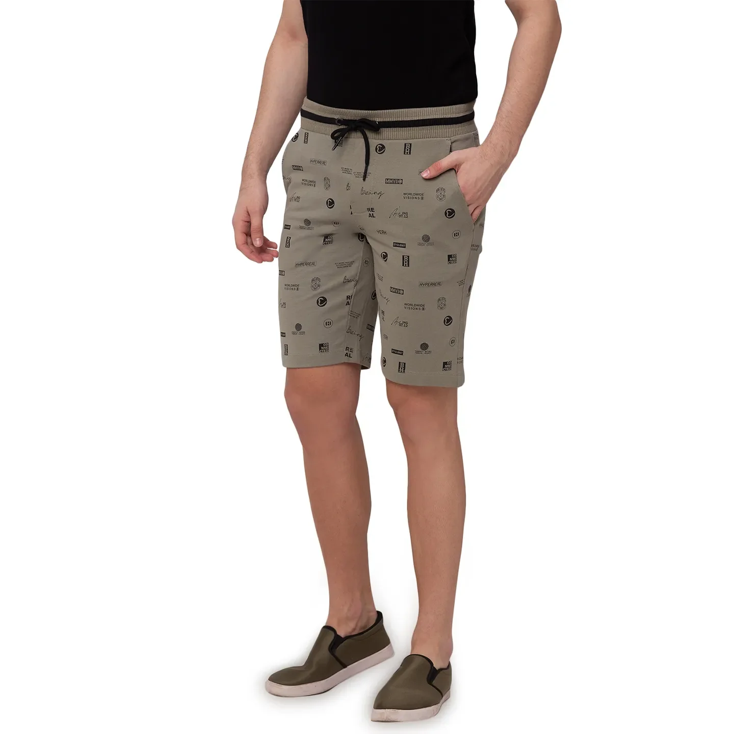 Green Regular Fit Men's Shorts by Being Human Clothing - Image 6