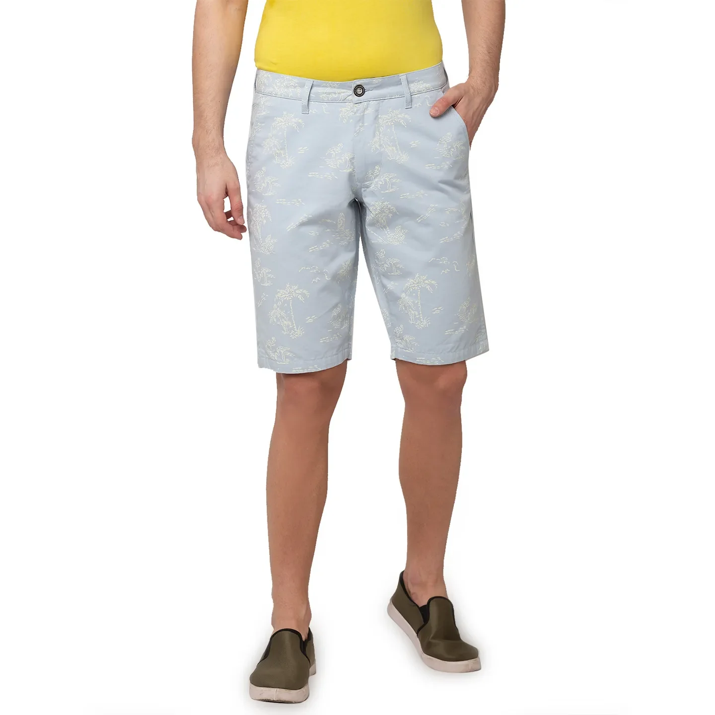 Blue Regular Fit Shorts For Men By Being Human Clothing