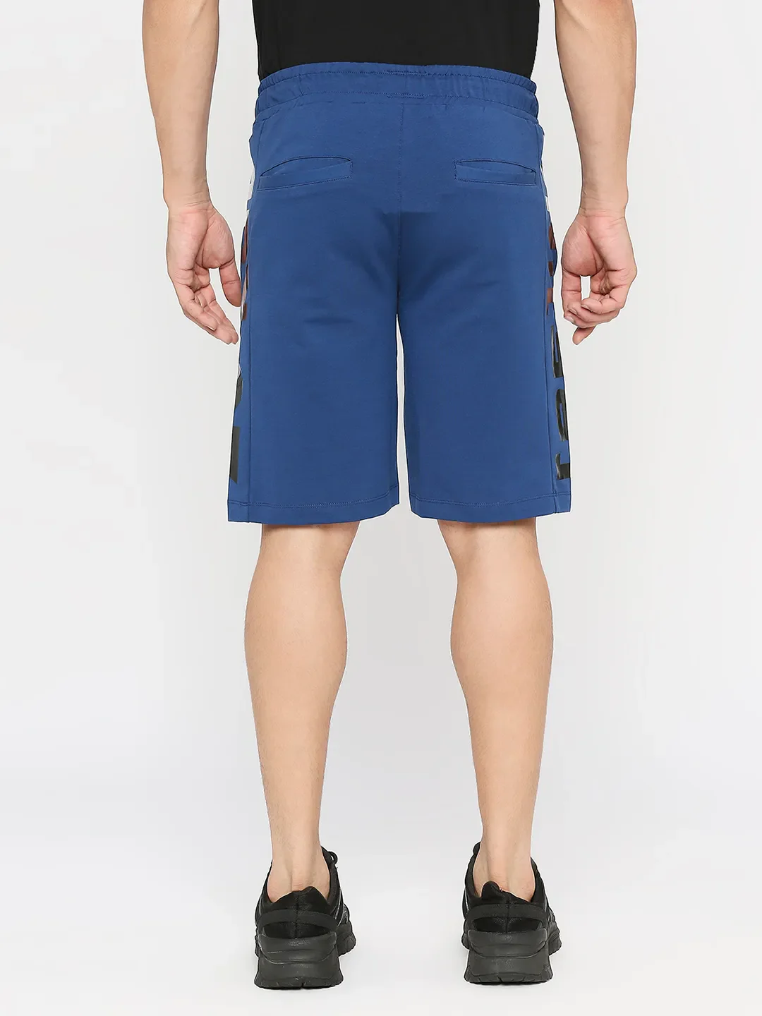 Navy Regular Fit Shorts For Men By Being Human Clothing - Image 4
