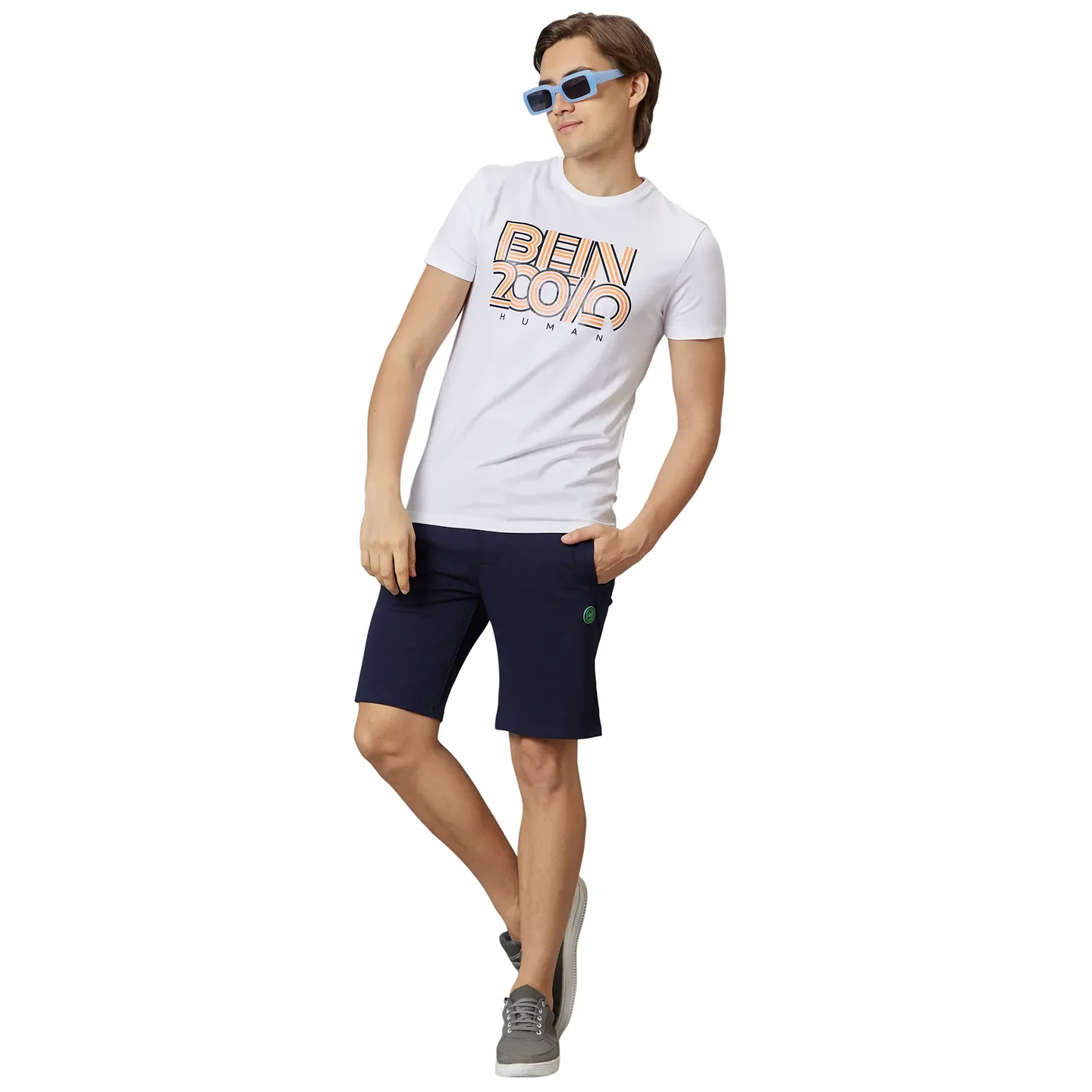 Blue Regular Fit Men's Shorts by Being Human Clothing - Image 5