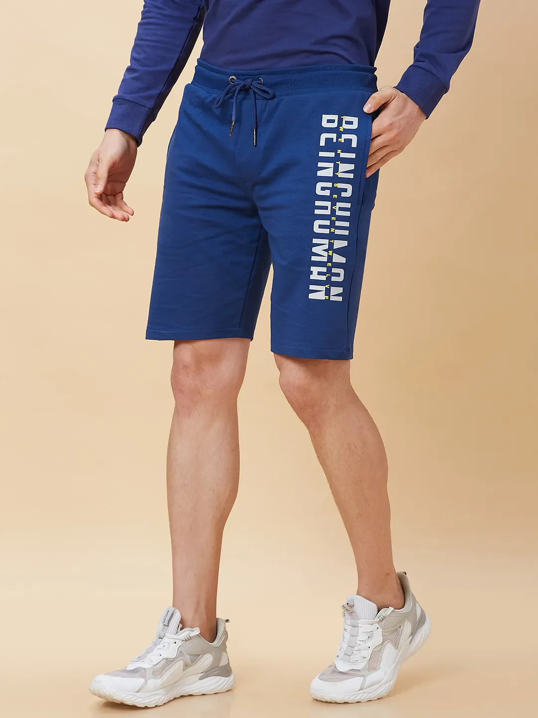 Blue Regular Fit Men's Shorts by Being Human Clothing - Image 4