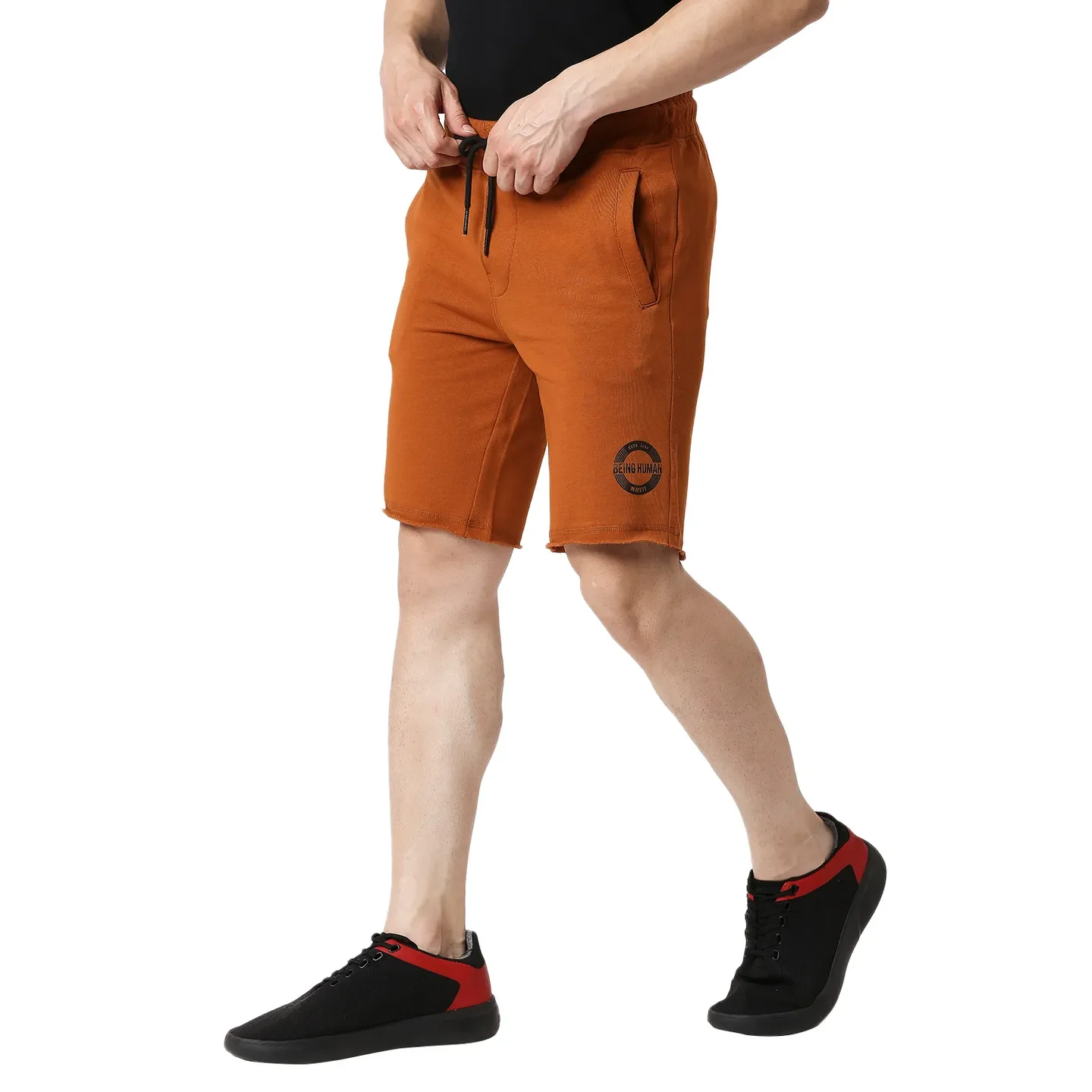 Orange Regular Fit Men's Shorts by Being Human Clothing - Image 2