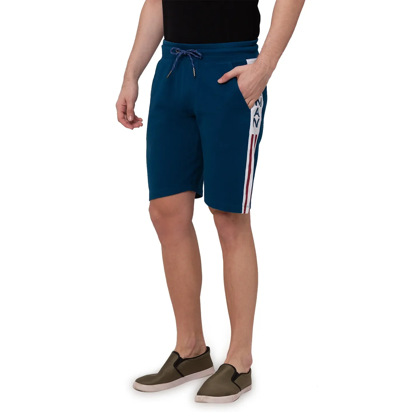 Blue Regular Fit Shorts For Men By Being Human Clothing - Image 3