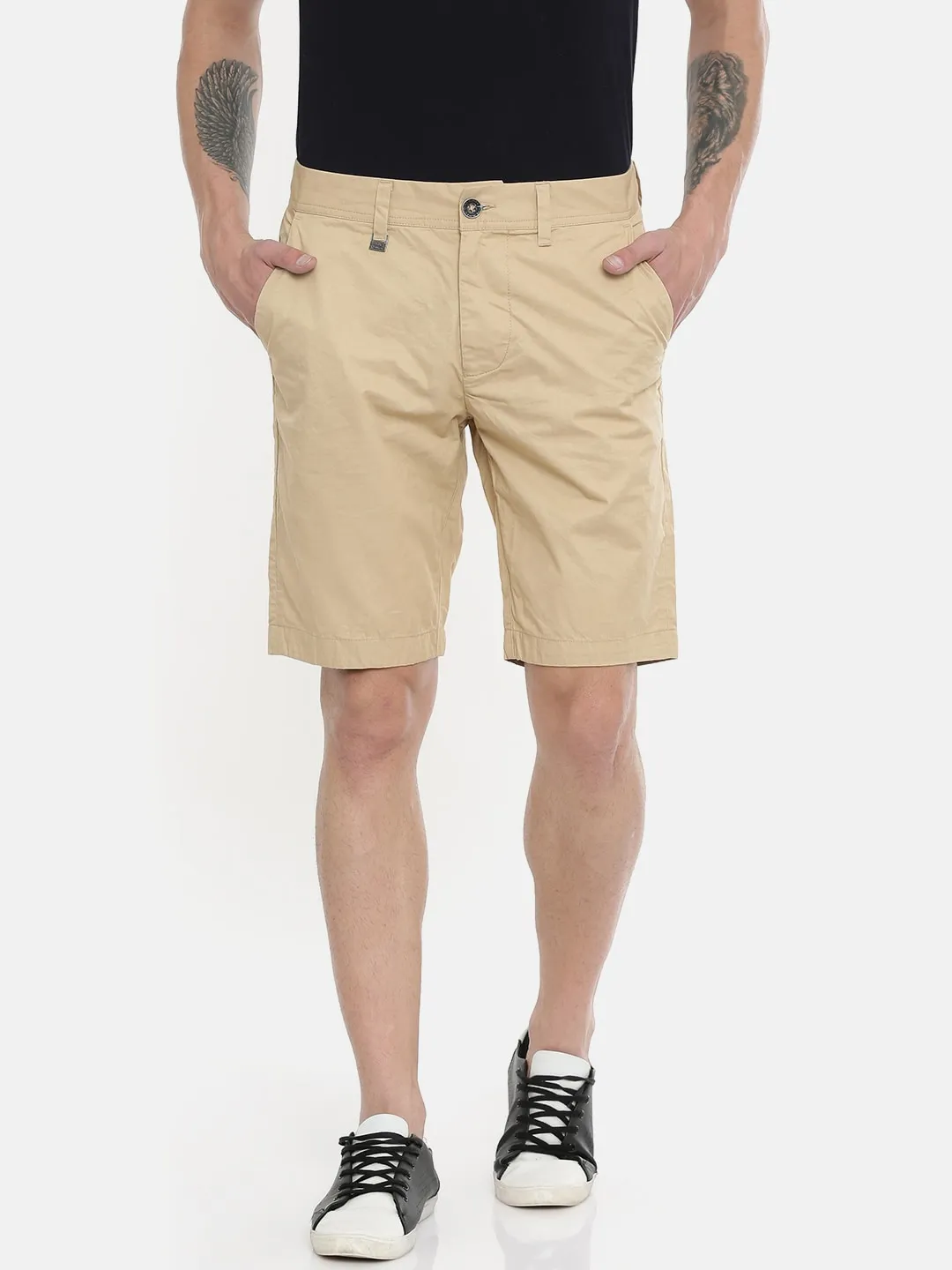 Grey Regular Fit Men's Shorts by Being Human Clothing