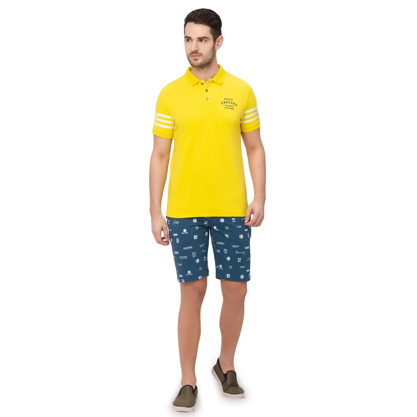 Green Regular Fit Men's Shorts by Being Human Clothing - Image 2