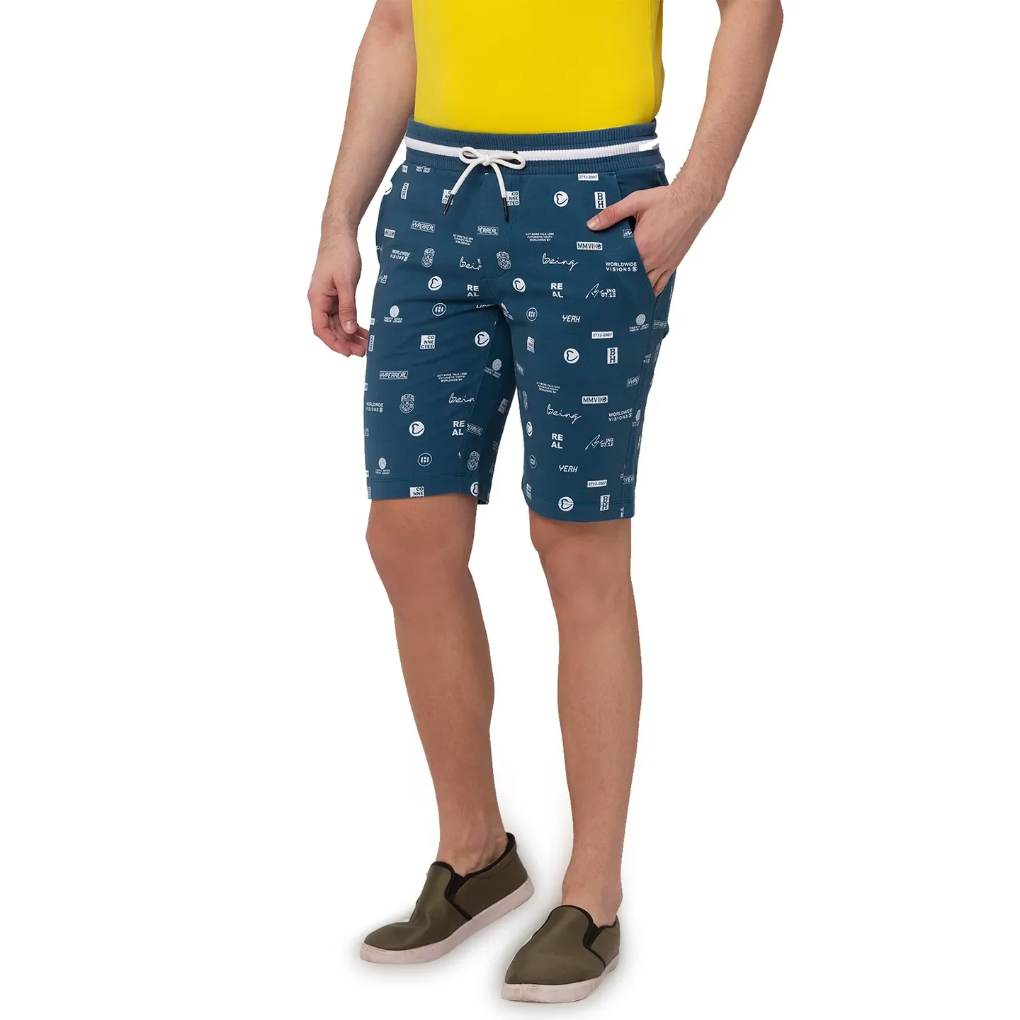Green Regular Fit Men's Shorts by Being Human Clothing - Image 5