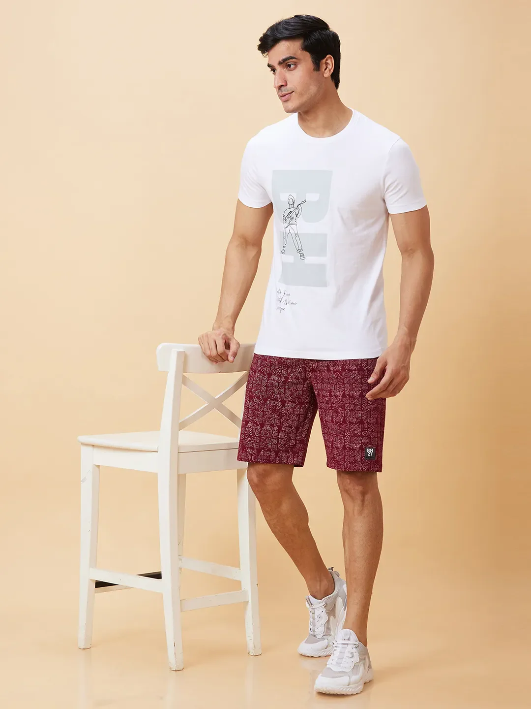 Red Regular Fit Men's Shorts by Being Human Clothing - Image 5
