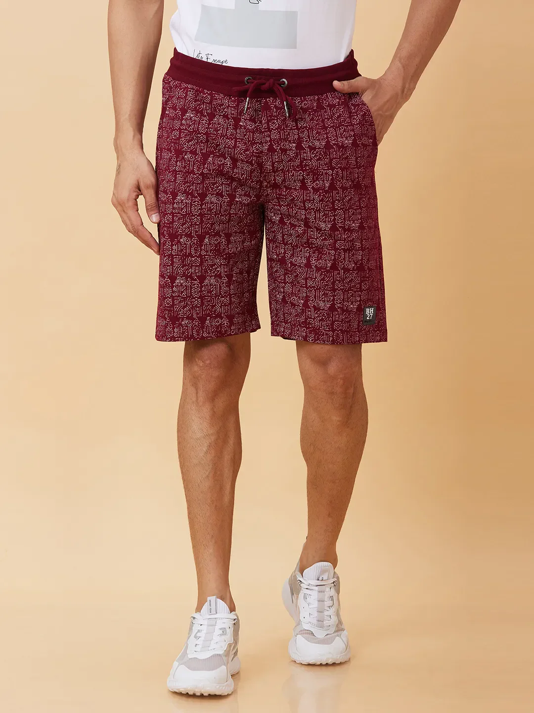 Red Regular Fit Men's Shorts by Being Human Clothing - Image 6