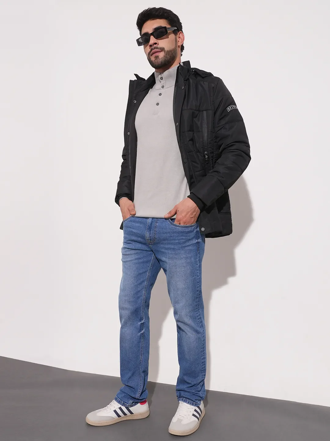 Grey Regular Fit Round Neck Long Sleeves Men's Sweatshirt by Being Human Clothing - Image 2