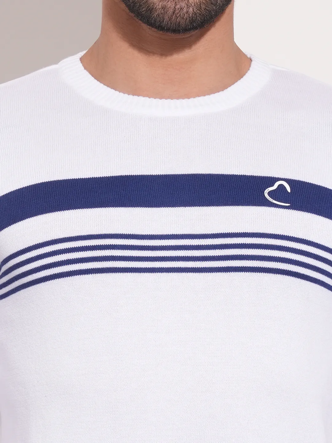 White Regular Fit Round Neck Long Sleeves Men's Sweatshirt by Being Human Clothing - Image 7