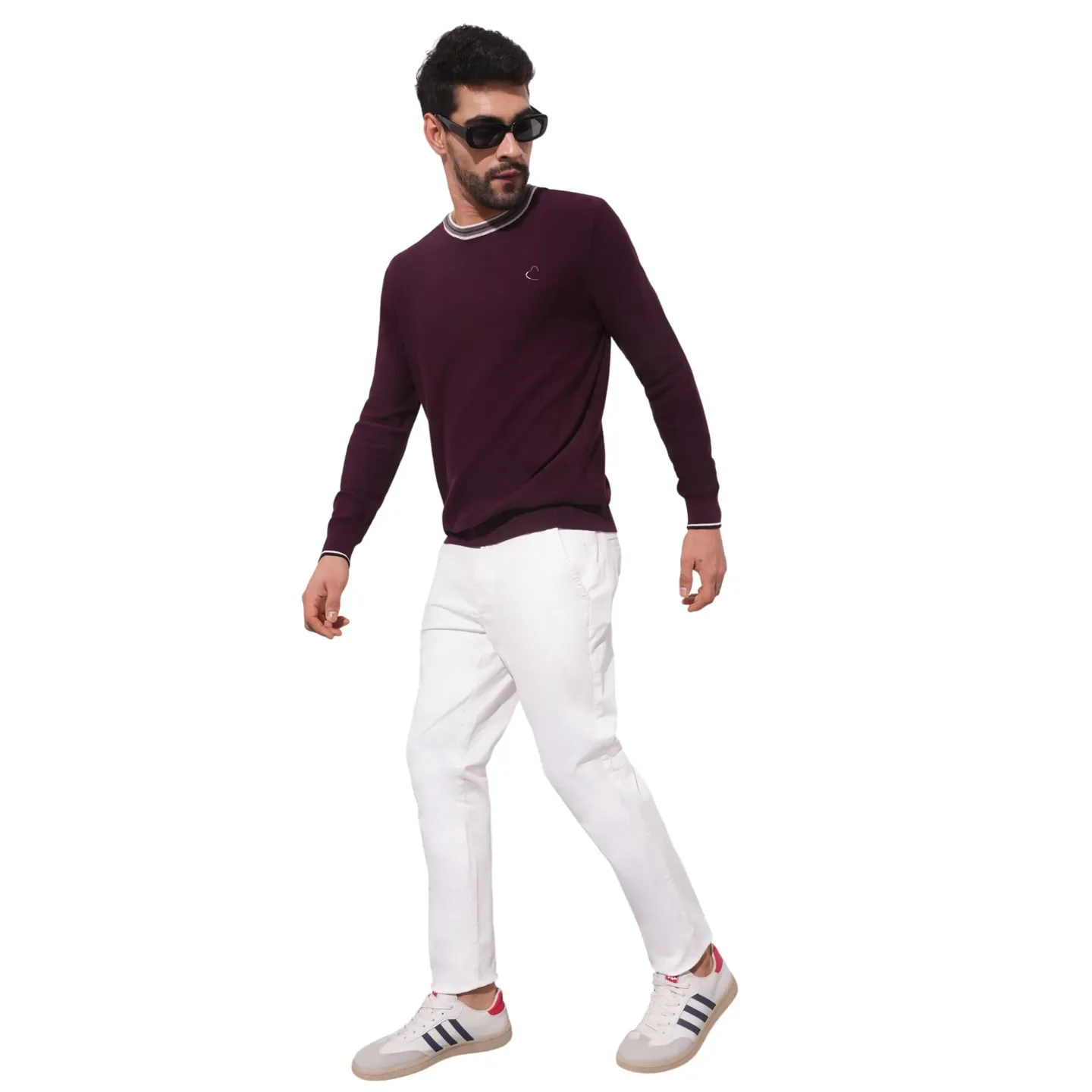 Red Regular Fit Round Neck Long Sleeves Men's Sweatshirt by Being Human Clothing - Image 4