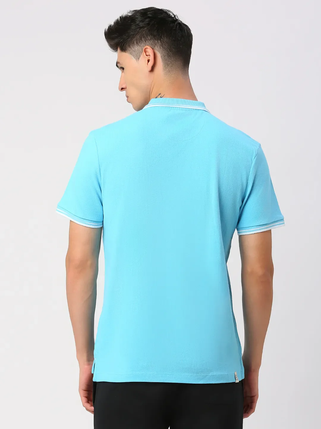 Blue Regular Fit Men's Polo T-Shirt by Being Human Clothing - Image 4