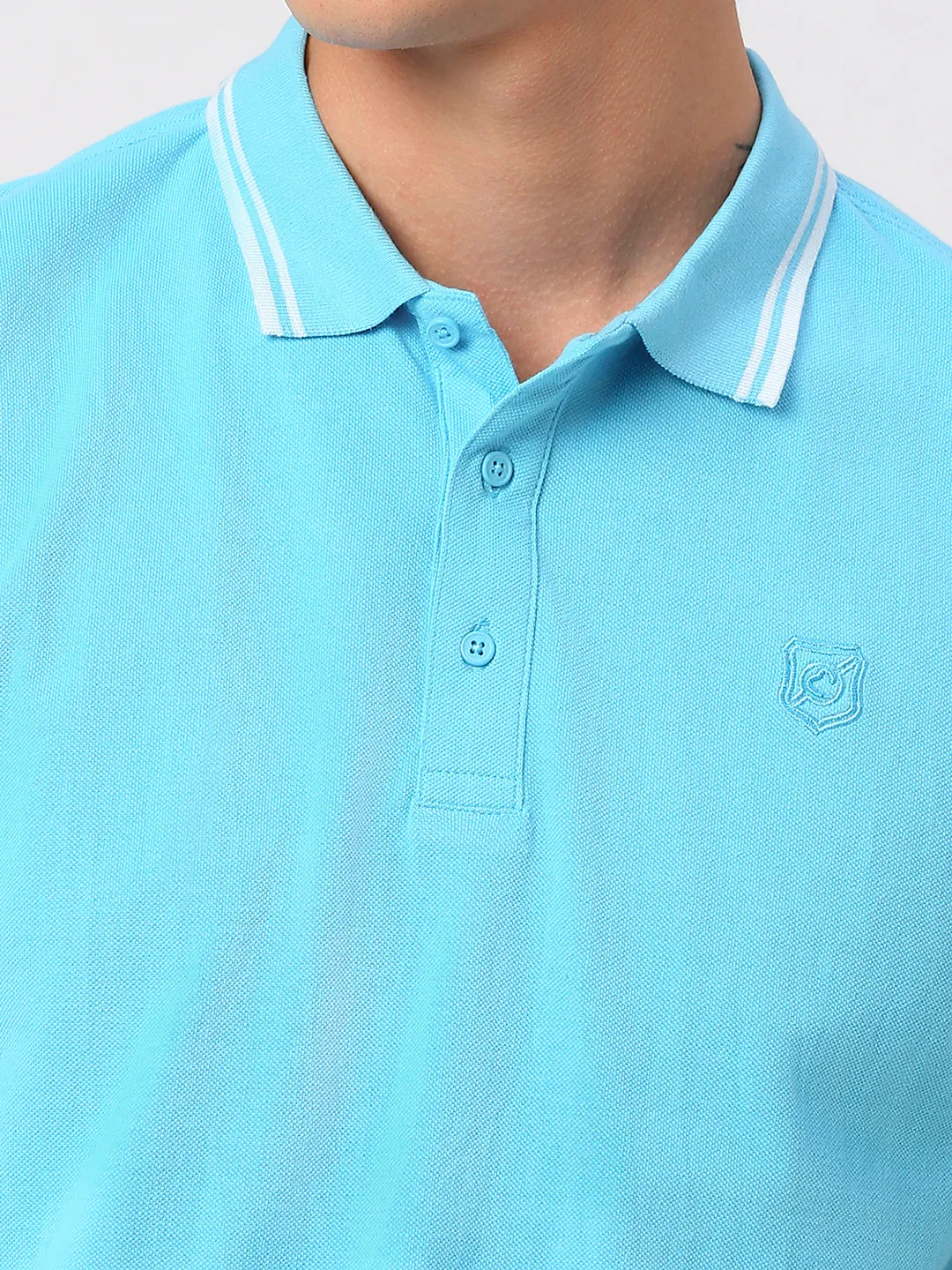 Blue Regular Fit Men's Polo T-Shirt by Being Human Clothing - Image 5