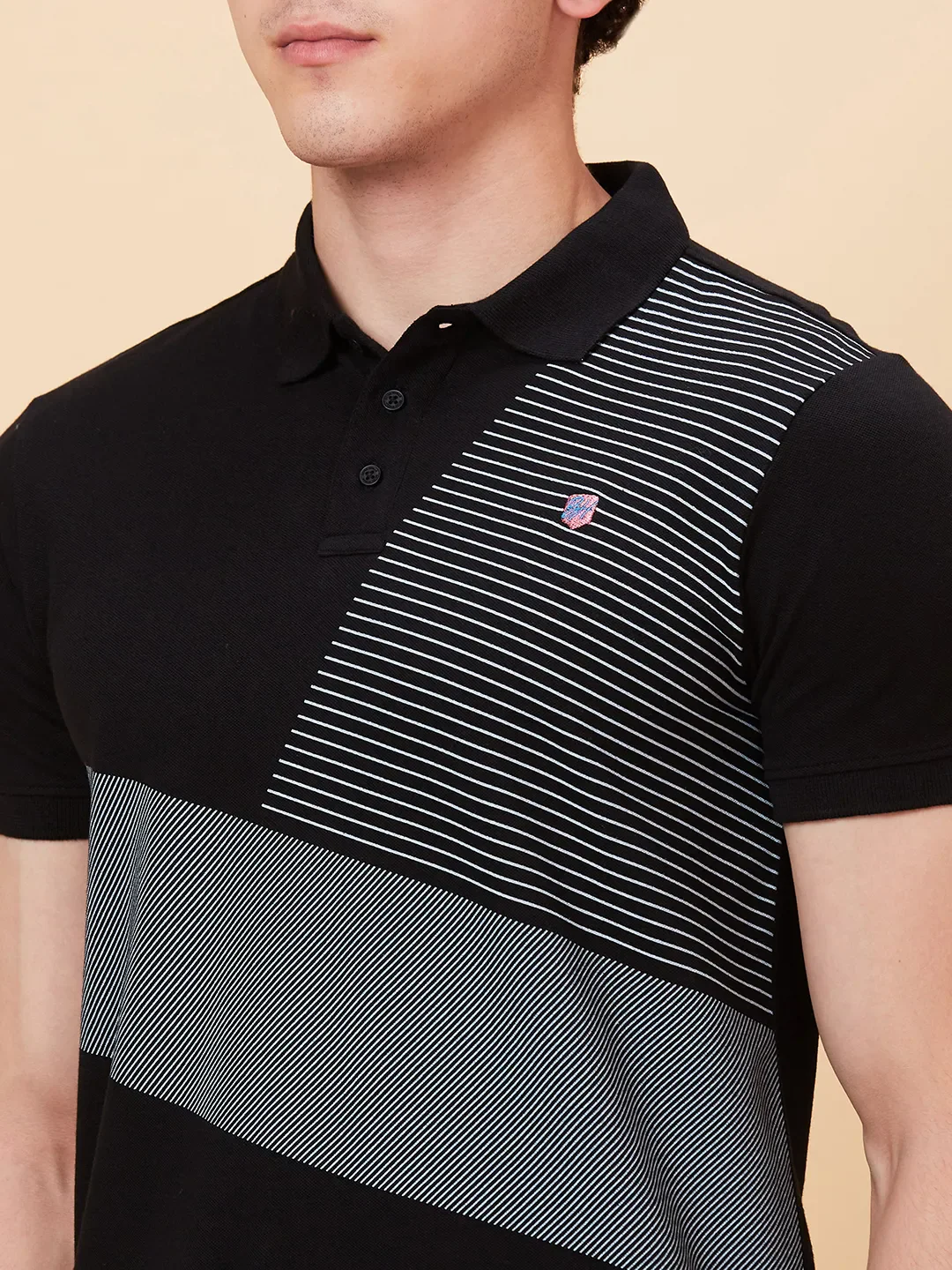Black Regular Fit Men's Polo T-Shirt by Being Human Clothing - Image 5