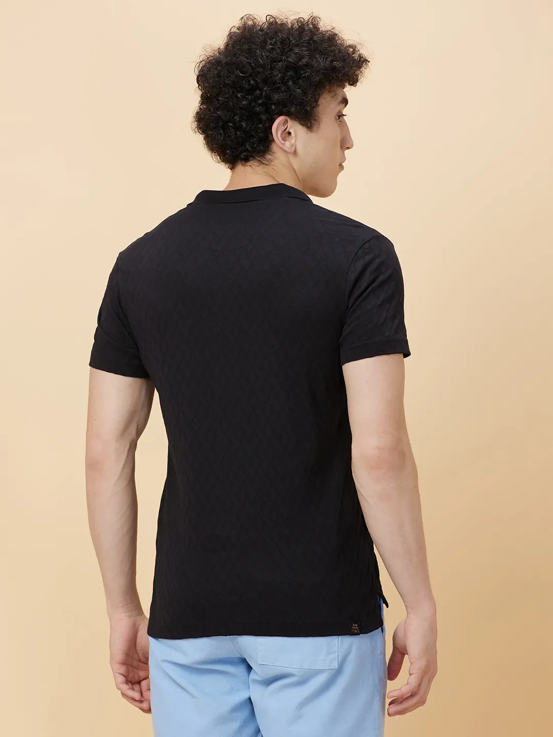 Black Regular Fit Men's Polo T-shirt by Being Human Clothing - Image 4