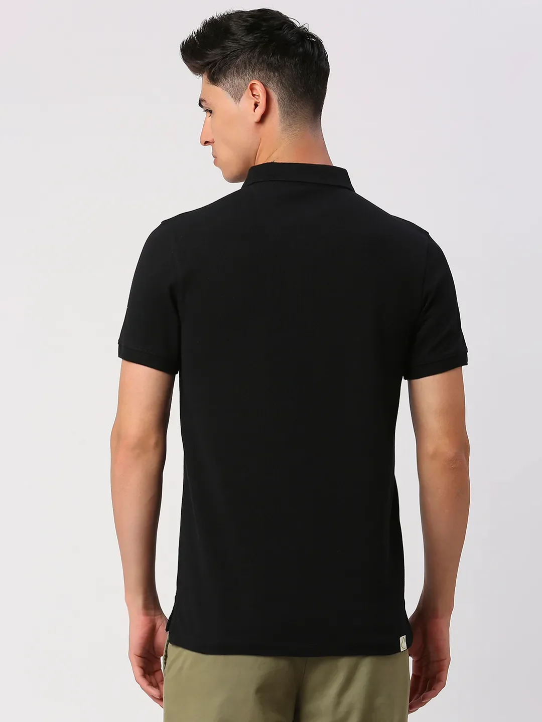 Black Regular Fit Men's Polo T-shirt by Being Human Clothing - Image 4