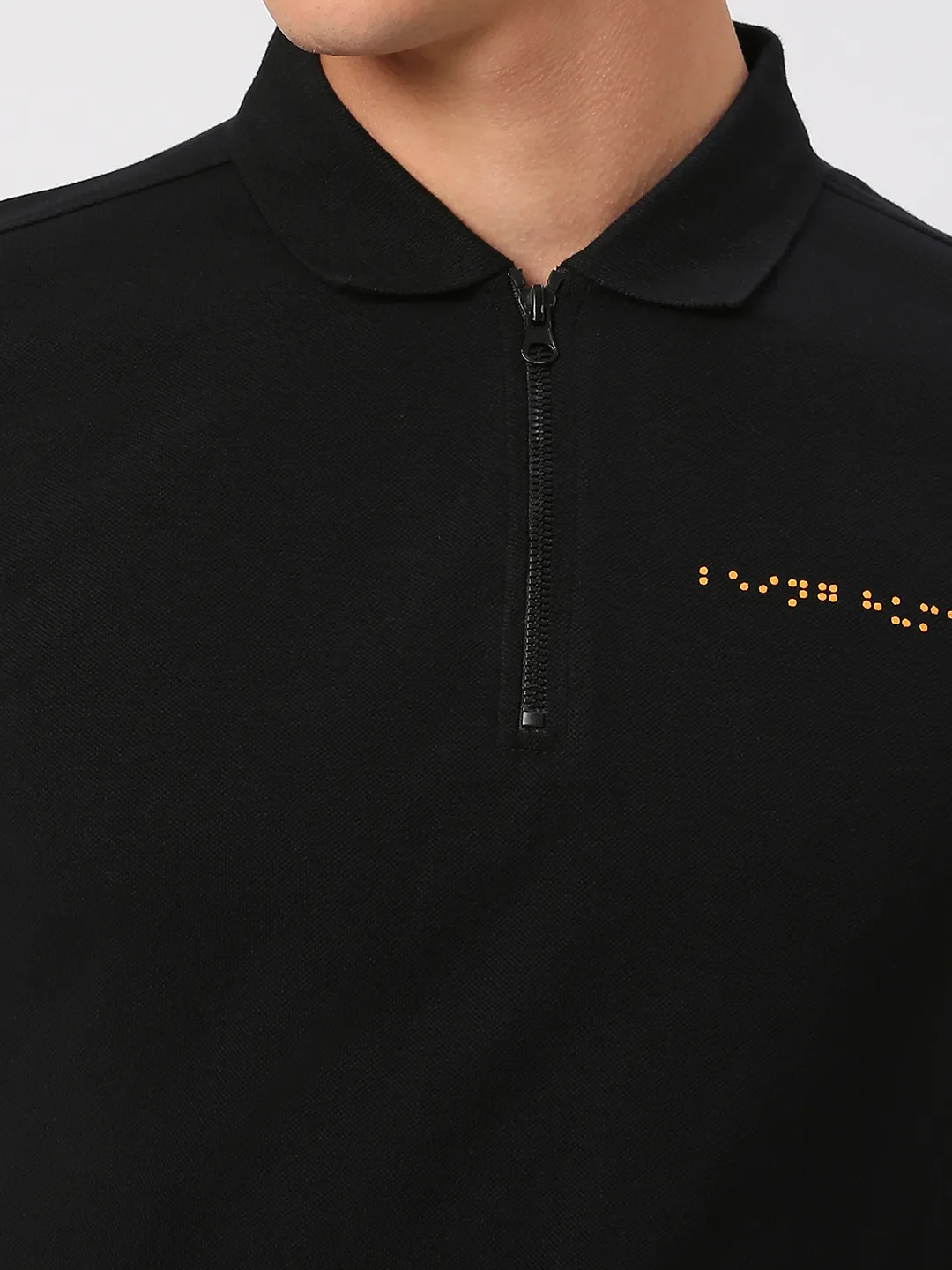 Black Regular Fit Men's Polo T-shirt by Being Human Clothing - Image 5