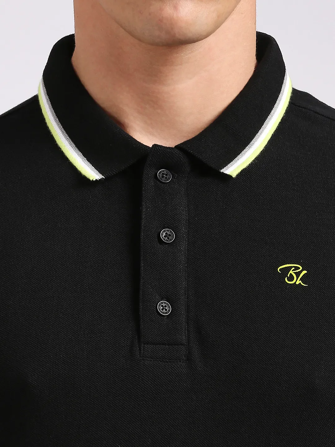 Black Regular Fit Men's Polo T-Shirt by Being Human Clothing - Image 5