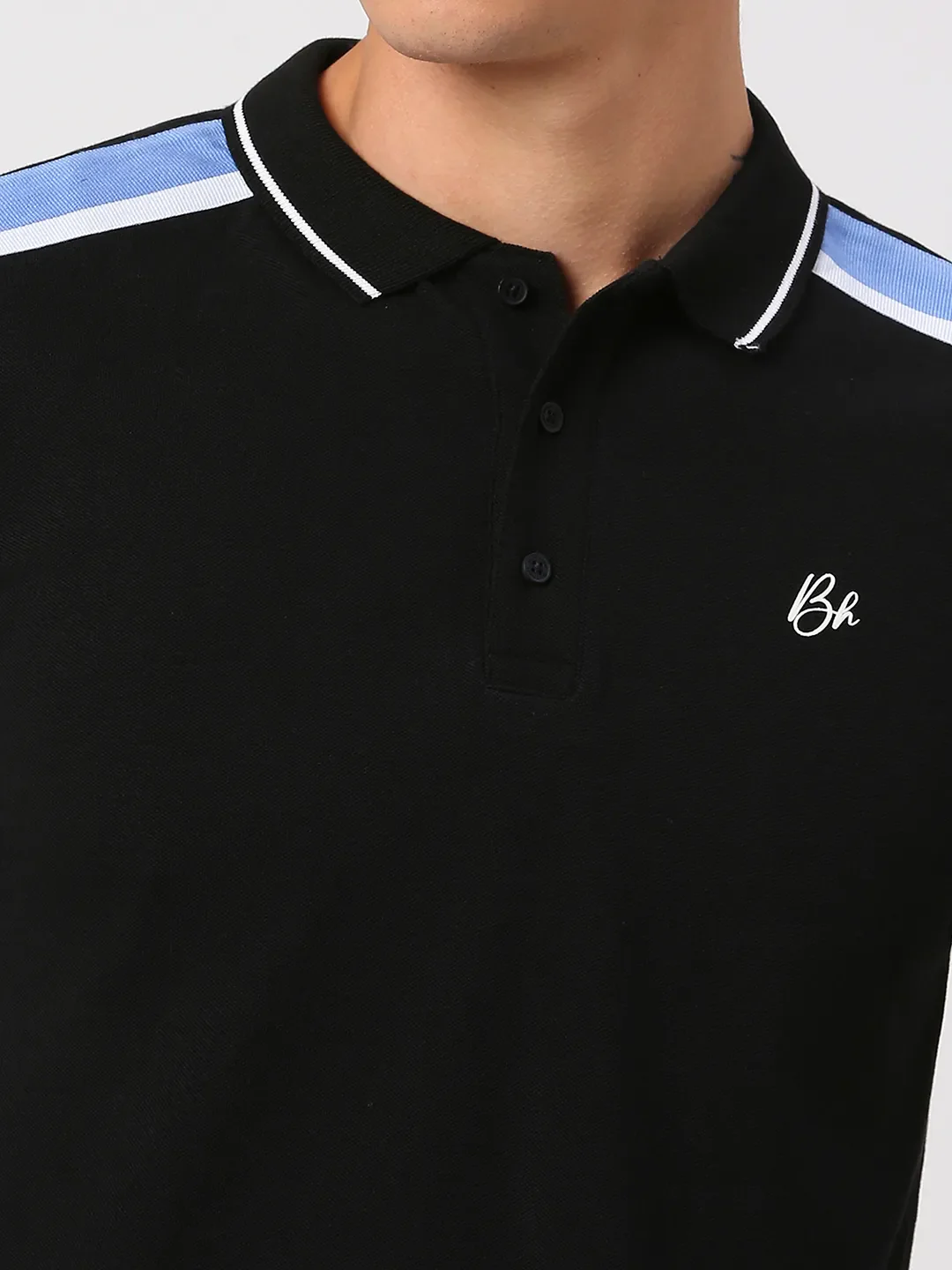 Black Regular Fit Men's Polo T-Shirt by Being Human Clothing - Image 5