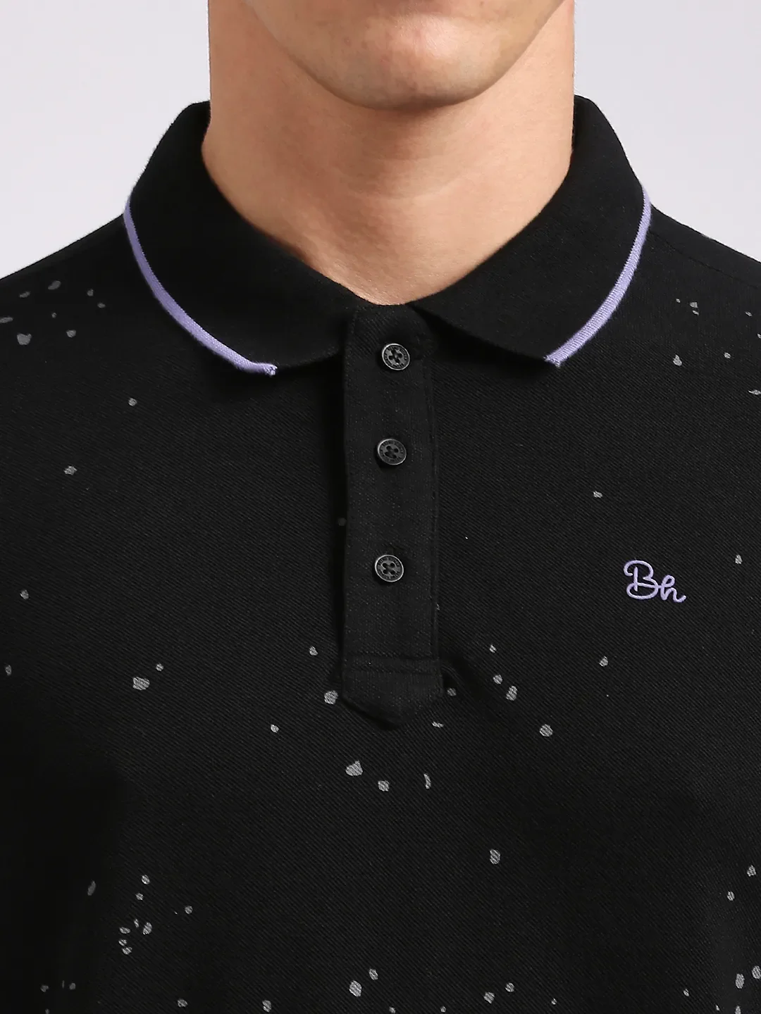 Black Regular Fit Men's Polo T-Shirt by Being Human Clothing - Image 5