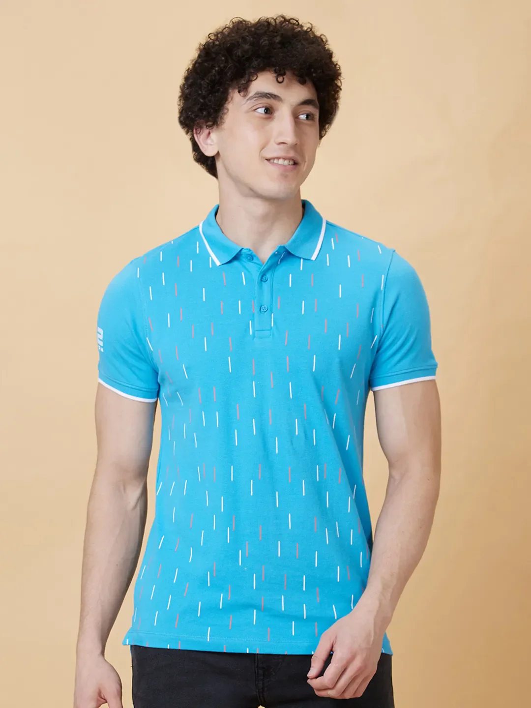 Blue Regular Fit Men's Polo T-Shirt by Being Human Clothing - Image 6